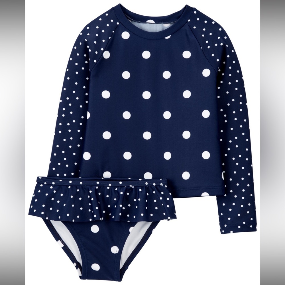 Carters. Girls two piece swim with rash guard top. 4T. EUC